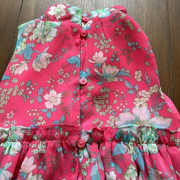 Size 8 Janie and Jack lined chiffon tiered floral sleeveless dress - Picture 7 of 10